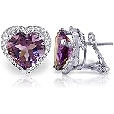 6.48 Carat 14K Solid White Gold Participate In Magic Amethyst Diamond Earrings