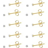 10 Pairs 2MM Surgical Steel Small Stud Earrings, Hypoallergenic 14K Gold Plated Tiny Cubic Zirconia Stud Earrings Set for Cartilage Helix Multiple Hole Piercing