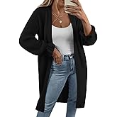 KIRUNDO Long Cardigan Sweaters for Women 2026 Spring Casual Oversized Ruffle Long Sleeve Open Front Chunky Knit Sweater Coats