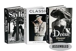 ELEFOCUS 3 Pcs Stylish Decorative Books for Home Decor, Chic Home Decor, Classic Coffee Table Decor Books, Dress Decor Book for Shelves Living Room Fashion Decorative Entry Coffee Table Stacked Books Decor