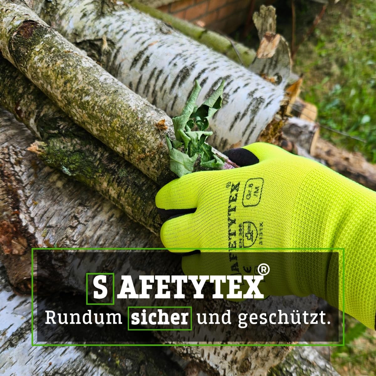 Safetytex 24 Paar Arbeitshandschuhe - Montagehandschuhe mit Latex Beschichtung - neongelbe Handschuhe - Schutzhandschuhe für Haus, Garten, Industrie und Handwerk - Größe 11 8