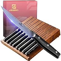 Piklohas Steak Knives Set Of 8 With Drawer Organizer, 4.5 Inch Non Serrated Steak Knife Set, Forged German Steel Full Tang Ha