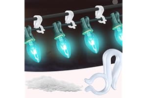 Konictom 100 Pack Mini Christmas Light Clips for Outdoor Decoration – Weatherproof Gutter, Shingle & Roof Hooks for String Lights, C6, C7, C9, Icicle & Rope Lights
