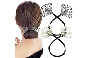 ARVINTAS 2 PACK Rhinestone Pearl Hair Accessories - Lazy Curler, Crystal Twist Bun Maker, French Hairstyle for Women and Girls