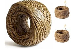 PHINICCO Organic Hemp Wick 400 ft Hemp Candle Wick Candle Wick Hemp Candle Wick for DIY Candle Making, Craft Making, Smoking, Standard Size（1mm）