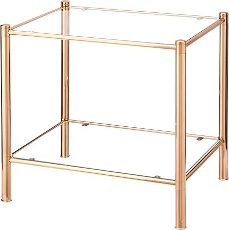 Haku Mobel 87309 Table Basse D Appoint Tube D Acier Verre Trempe Dore Amazon Fr Cuisine Maison