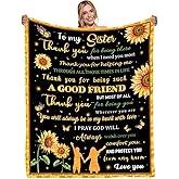 Sisters Gifts from Sister, Birthday Gift for Sisters from Brother, to My Sisters Blanket for Christmas - Super Soft Flannel Sunflower Throw Blanket 60" x 50"