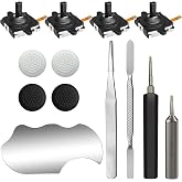 Joysticks Replacement for Meta Quest 3 Controllers (13 in one) | DUXICEPIN Repair Kit Accessories for Meta Quest 3 Controller, Include 4 Joysticks, T5 Screwdriver, Tweezer, Pry Tool