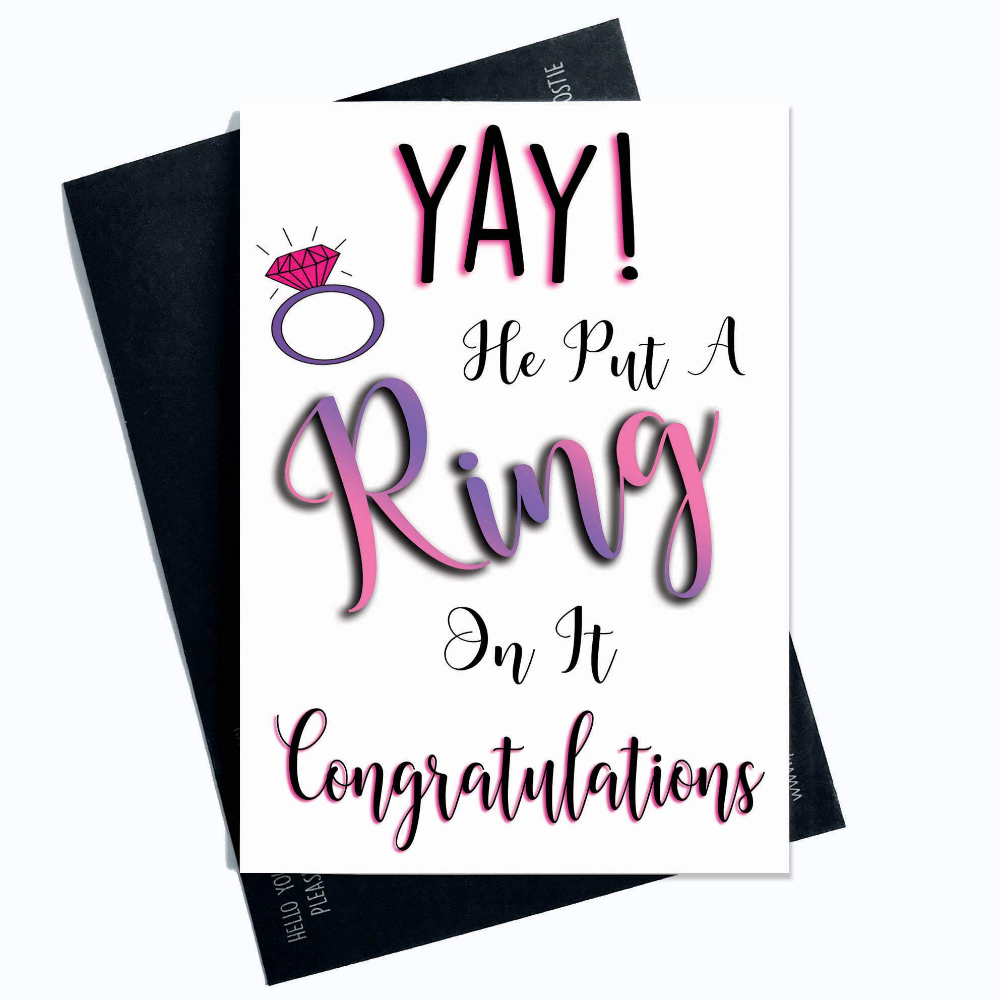 Engagement Cards Greeting Cards Newly Engaged Cards Yay He Put A Ring on It Best Friend Card Engagement Party Congratulations Gifts PC435