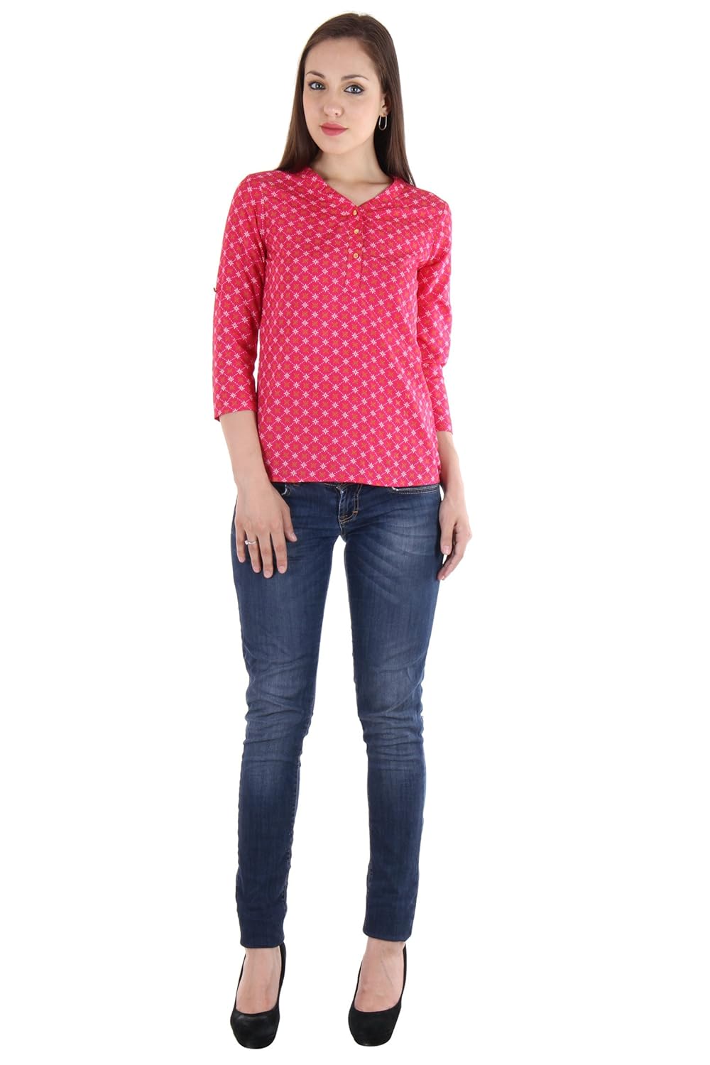 vvoguish pink printed top