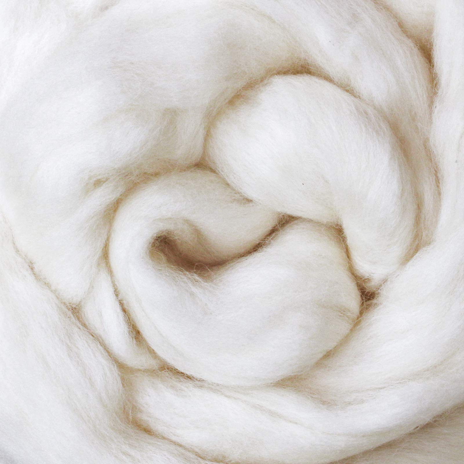 Certified Organic Merino Wool Roving. Ethically & Responsibly Sourced Fiber for Spinning, Felting, Filling and Dryer Balls - 1 LB Bag, Natural White Combed Top