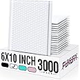 Fuxury Bubble Mailers 6x10“ 3000 Pack White Padded Envelopes Usable Size 6x9" Thick Mailing Envelopes Bubble Padded, Shipping Bags for Mailing,Packaging, Small Business, Boutique, Bulk #0