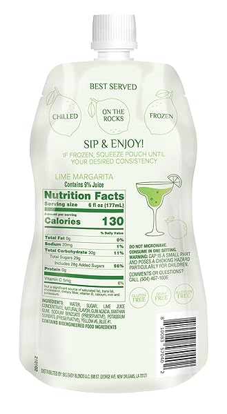 WITHOUT READY TO DRINK LIME MARGARITA MOCKTAIL, ZERO PROOF, NON-ALCOHOLIC, MIXER, CELEBRATION, PARTY, FROZEN OR CHILLED