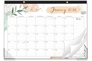 FETEULO 2026 Desk Calendar - Desk Calendar 2026, Jan 2026 - Dec 2026, 12 Monthly Desk/Wall Calendar Large 17" x 12", Large Ruled Blocks, Notes, Thick Paper