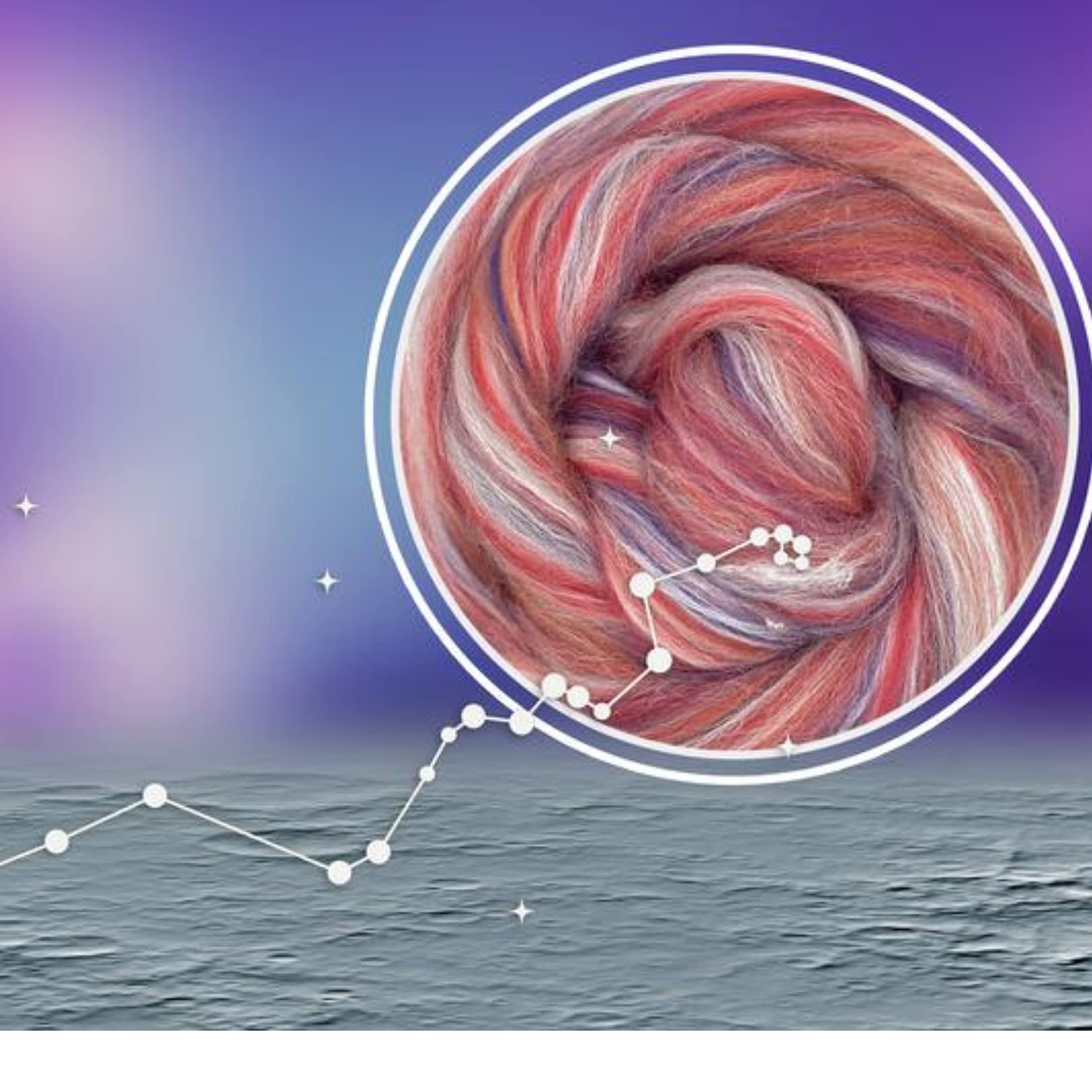 Revolution Fibers – Constellation Range Roving 12 Color Pack (300 Grams / 10.5 Oz) | Tonal Blend of 70% Dyed Merino and 30% Tussah Silk Combed Top | Fiber for Felting, Spinning