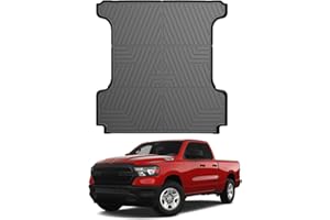 Mixsuper Liner Truck Bed Mat for 2019-2025 Dodge Ram 1500, Only for 5.7ft Bed, All Weather Bed Liner TPE Durable Odorless Black