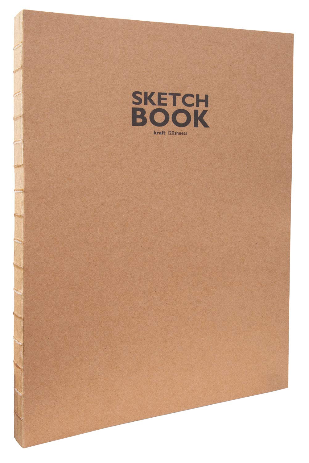 Sketchbook Open Thread Binding, DIN A4, 120 Sheets, 100 g/m², Robust, Recyclable Kraft Paper Made from Unbleached Natural Fibres