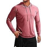 Runcati Mens Lightweight Hoodies Pullover Long Sleeve Casual Workout Athletic Shirt Hooded Sweatshirts