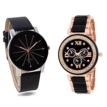 Swadesi Stuff Analogue Black Dial Combo Of 2 Girl's & Women's Watch