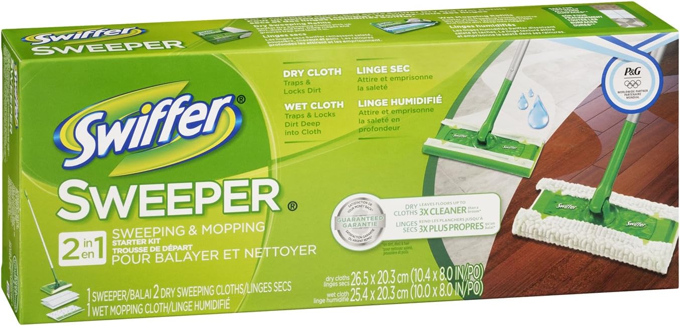 Swiffer Sweeper 2 In 1 Mop And Broom Floor Cleaner Starter Kit: Health & Personal Care