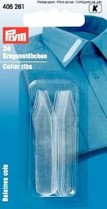 PRYM 405261 Kragenstäbchen transparent 10 x 55 mm, 24 Stück