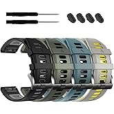 EZMVZKU 22mm Quickfit Sport Band for Garmin Fenix 8/8Pro 47mm/Fenix 7/7 Pro/6/6 Pro/5 Plus,Silicone Watchband Strap for Forerunner 970 965 955/Approach S70/quatix 8/tactix 8 47mm/Descent G2/G1 Solar