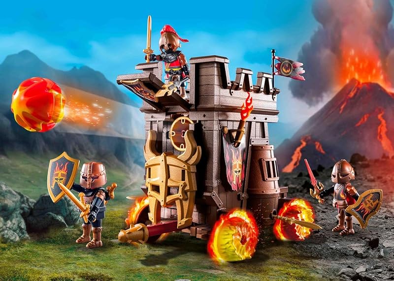 71643 Char de Combat avec Canon à feu - Novelmore - avec Trois Chevaliers Burnham Raiders - Comprenant Divers Accessoires pour des batailles palpitantes - Dès 4 Ans