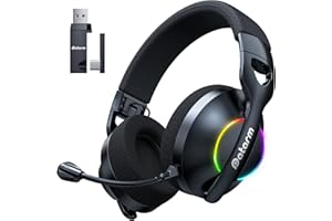 Datarm DH30 Wireless Gaming Headset for Pc, Ps4, Ps5, Switch, Noise Cancelling Over-Ear Headphone with Mic, 50H Playtime, Memory Foam Ear Cups, Foldable Lightweight Bluetooth 5.3 for Teen Adult Black