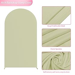 Wokceer 7.2FT Wedding Arch Cover Spandex Fitted