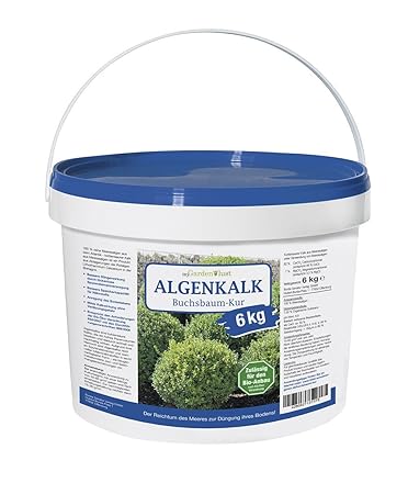 myGardenlust Algenkalk Buchsbaumretter – Zulässig für den Bio-Anbau – Buchsbaum Kur - Feines Pulver – Gartenkalk als Buchsbau