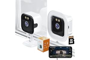 2K Window Camera for Home Security, 2.4G/5G WiFi Indoor Camera for Home with 32GB SD Card, AI Full-Color Night Vision & Anti-