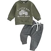 BemeyourBBs Toddler Baby Boy Fall Winter Clothes Funny Letter Long Sleeve Sweatshirt and Pants Set 2 Piece Sweatsuit Outfit