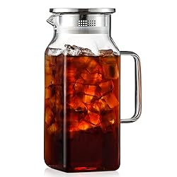 40 oz,1.2Liter Square Glass Pitcher with Lid and