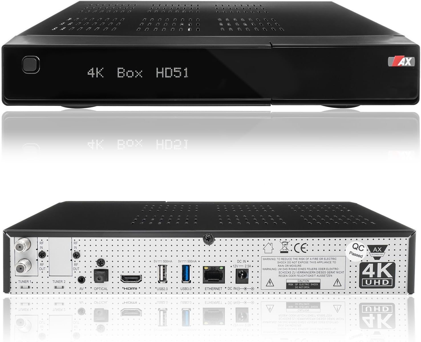 AX 4K Box HD51 UHD 2160P E2 Linux 4K Satellite Receiver Amazon.co.uk