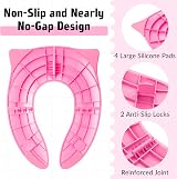 Maliton Potty Training Toilet Seat for Baby Girls Pink Owl Foldable Travel view 3
