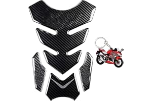 REVSOSTAR 5D Real Carbon Fiber, Motorcycle Decal Vinyl Tank Protector, Tank Pad For NJ 650 ZX636 ZX600 ZX-10R ZX14 ZX1400 ZX14R ABS 1000 ZX100(Red)