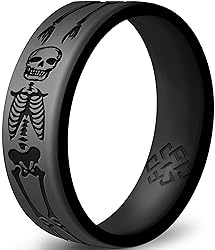 Knot Theory Skeleton Silicone Ring for Men and