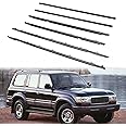 6 Pcs Car Outer Door Window Weatherstrip Moulding Trim Compatible with Toyota Lexus Vehicle 1991-1997 Land Cruiser LX450, Replace#7571060021 7572060021 7573060020 7574060020 7566060020 7567060020