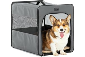 PETSFIT Portable Dog Crate, Travel Dog Crate - 24 Inch with Thicken Mat, Easy to Fold, Sturdy and Portable, Perfect for Trave