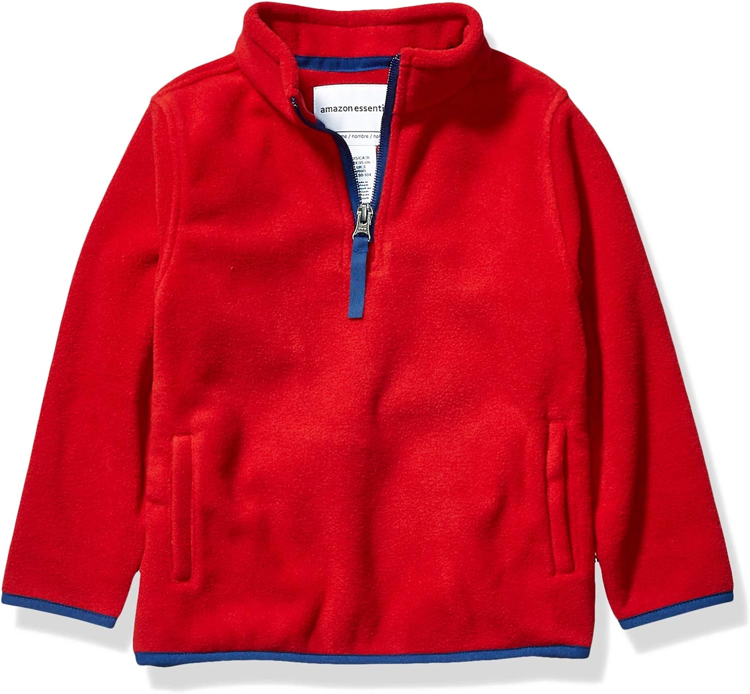  Essentials Boys Polar Fleece Quarter-Zip Pullover Jackets: Clothing