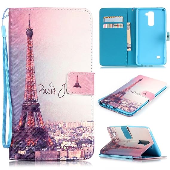 LG Stylus 2 LS775 Hülle, Xf-fly® PU Leder Flip Wallet Case Cover Schutzhülle für LG Stylus 2 LS775 (5.7 Zoll) Bunt Muster Pai