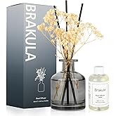 Brakula Reed Diffuser Set, 6.09 fl oz (180 ml)- Lavender Vanilla with 8 Reed Sticks, Home Fragrance Reed Diffuser for Bathroom Shelf Decor