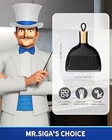 MR.SIGA Dustpan and Brush Set Bamboo Handle Mini Dustpan Durable Bristles Black view 2