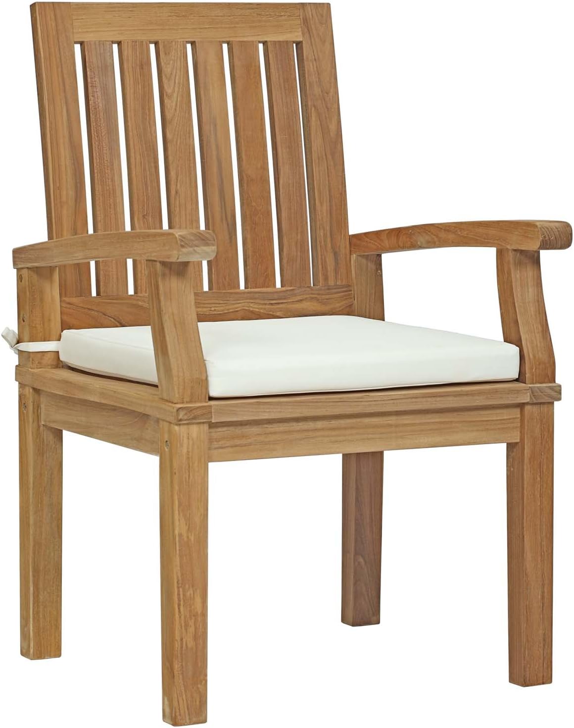 luxury teak outdoor furniture on Amazon Com Modway Eei 2701 Nat Whi Marina Premium Grade A Teak Wood Outdoor Patio Dining Armchair Natural White Garden Outdoor