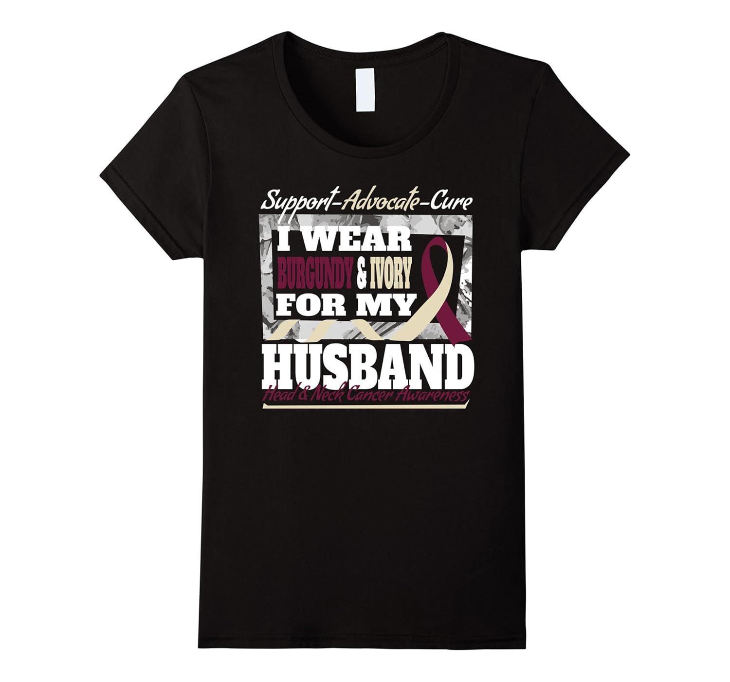 Womens For My Husband Head And Neck Cancer Awareness Shirt-Rose