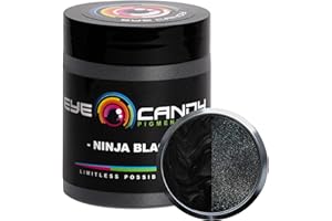 Eye Candy Premium Mica Powder Pigment “Ninja Black” (25g) Multipurpose DIY Arts and Crafts Additive | Woodworking, Epoxy, Resin, Bath Bombs, Paint, Soap, Nail Polish, Lip Balm (Ninja Black, 25G)