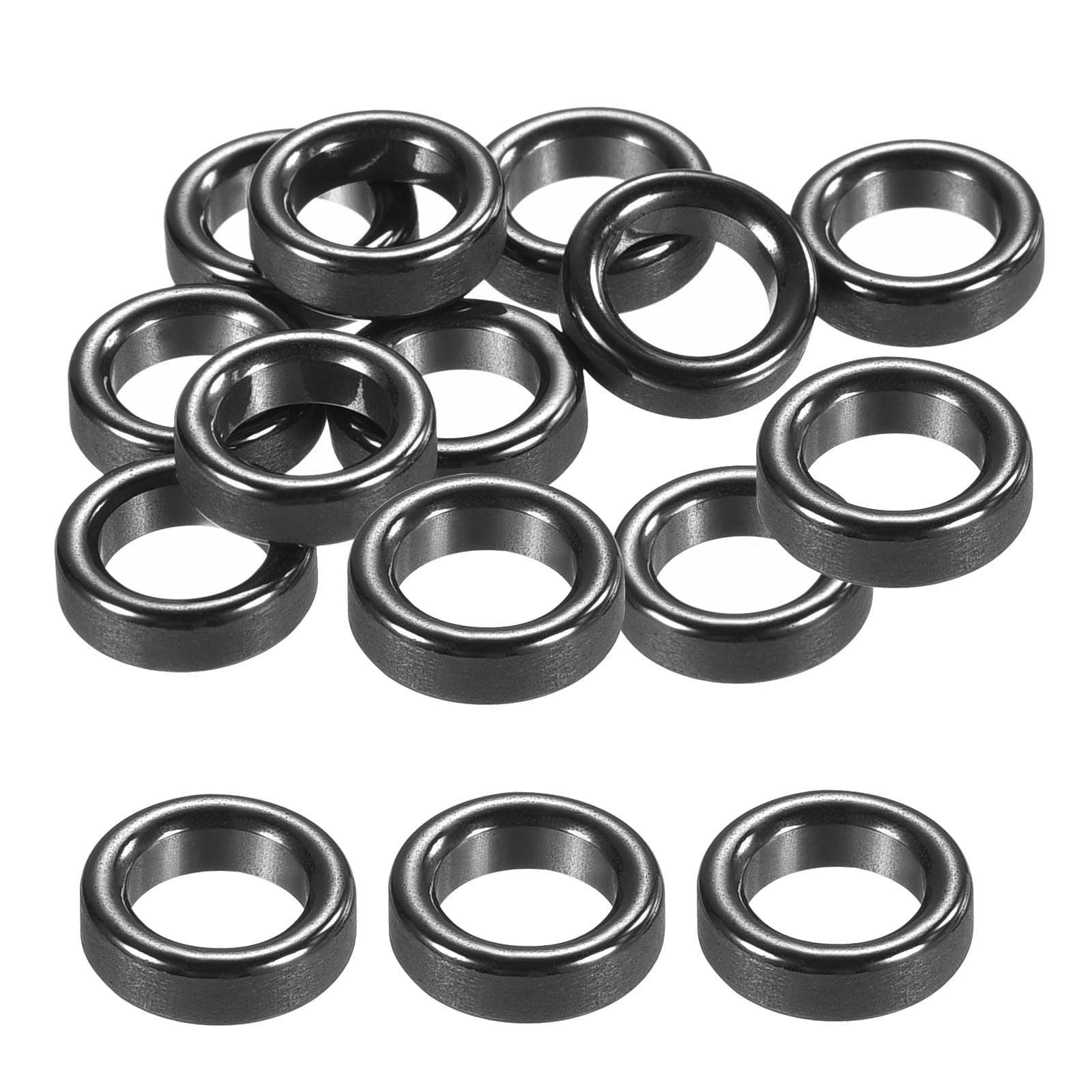 PATIKIL 0.28 Inch Fishing Rod Guide Rings, 50Pcs Ceramic Guides Rings Fish Rod Repair Kit Fishing Pole Eyelet Replacement for Freshwater Saltwater, Black