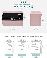 SONGMICS Mazie Collection Storage Ottoman Bench 76 cm Jelly Pink LSF047R51 view 5