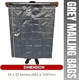 JeeJaan 5 Pcs Grey Postage Bags 34x42 Large Poly Mailers 860 x 1065 mm view 2