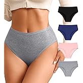 J-pone Womens High Waisted Bikini Underwear Smooth Hipster Panties Cheeky Underwear Breathable Ladies Panties 4 Pack